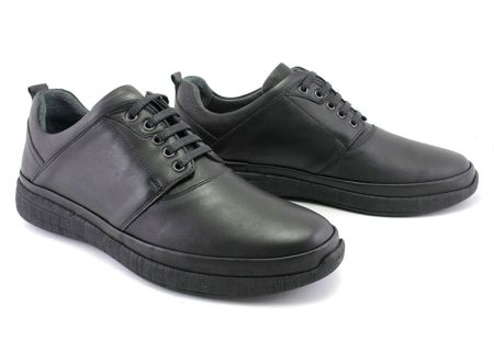Мъжки ежедневни обувки с връзки в черно - Модел Херардо.