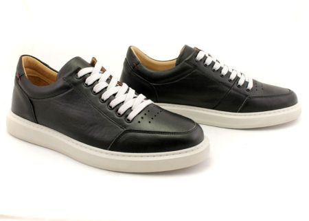 Pantofi casual barbatesti de culoare neagra - model Desislav.