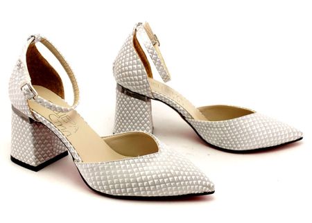 Sandale formale dama alb, model Diora.