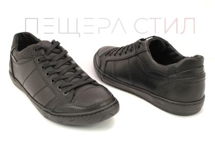 Мъжки спортни обувки от естествена кожа в черно Y 382 CH