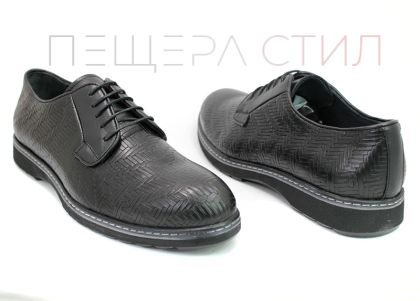 Мъжки обувки от естествена кожа в черно 1566-05 CH