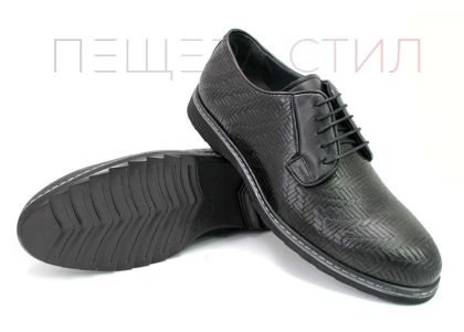 Мъжки обувки от естествена кожа в черно 1566-05 CH
