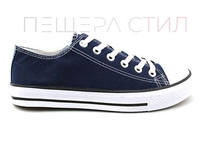 Мъжки кецове в тъмно синьо с бели връзки 301-5 SN
