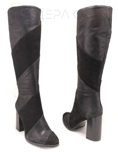 Елегатни дамски ботуши от естествена кожа на средно висок ток -  К 11 CH