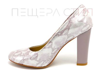 Дамски официални обувки изработени от естествена кожа в лилави цветове - 78 LI
