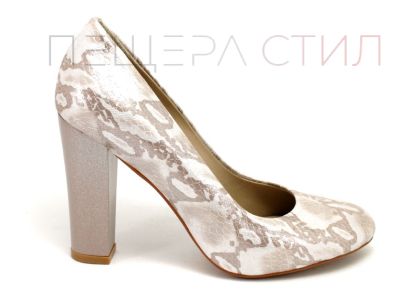 Дамски официални обувки изработени от естествена кожа в цвят визон - 78 VZ
