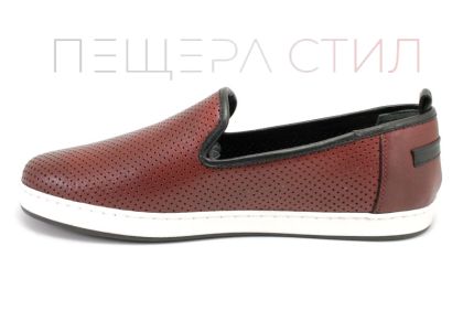 Мъжки меки обувки в тъмно бордо 701р BR