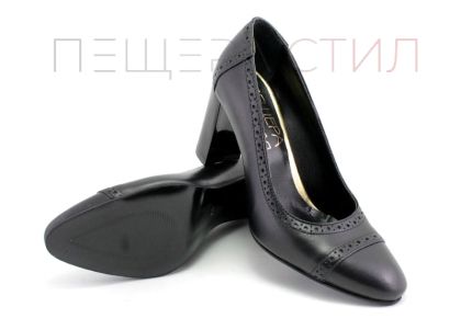 Дамски официални обувки на средно висок ток в черен цвят за вечерно или формално носене - 333 CH