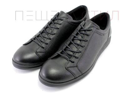 Мъжки обувки от естествена кожа в черно MET 014 CH