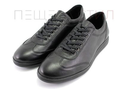 Мъжки обувки от естествена кожа в черно MET 3328 CH