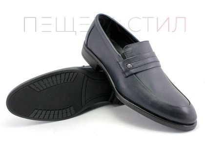 Мъжки обувки от естествена кожа в тъмно синьо 908 SN