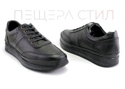 Pantofi casual barbati din piele naturala cu sireturi in negru model Aldo