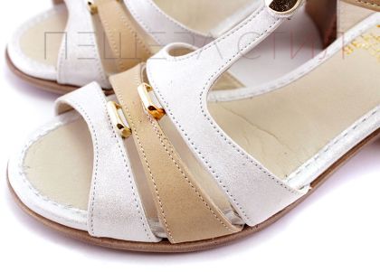 Дамски сандали от естествена, сатенена кожа - Модел Кристина.