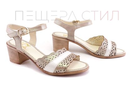 Дамски сандали от естествена, сатенена кожа - Модел Михаела.