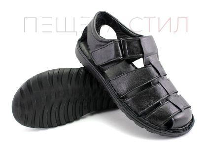 Мъжки сандали от естествена кожа в черно- модел Вокил