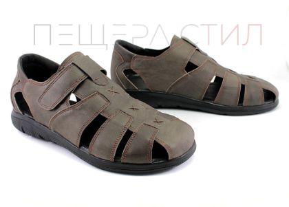 Мъжки сандали от естествена кожа в кафяво- модел Влади.