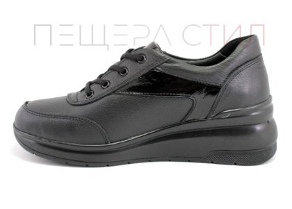 Дамски ежедневни обувки с връзки в черно - Модел Селена.