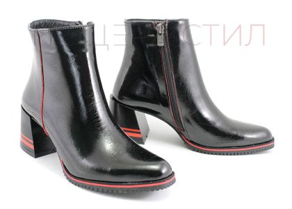 Botine elegante de damă cu fermoar lateral în negru - Model Janina.