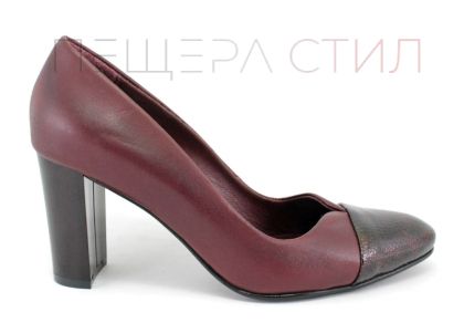 Дамски обувки на висок ток в бордо, модел Енола.