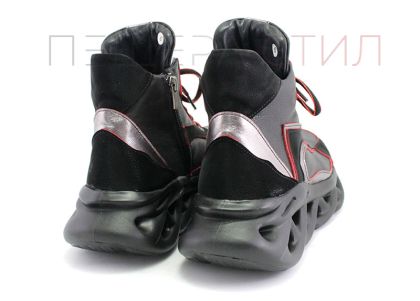 Дамски високи спортни обувки в черно -  Модел Айседора.