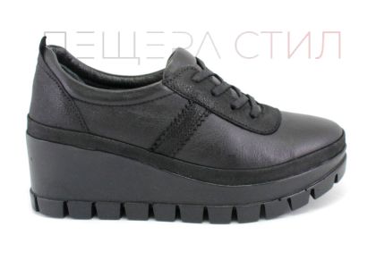 Дамски ежедневни обувки с връзки в черно - Модел Ума.