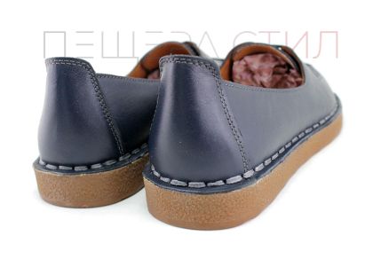 Дамски обувки от мека кожа в тъмно синьо - Модел Зина.
