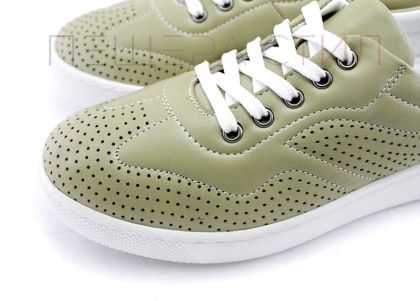Дамски спортни обувки в грахово зелено -  Модел Тара.