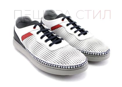 Мъжки летни обувки в бял цвят - Модел Лондон.