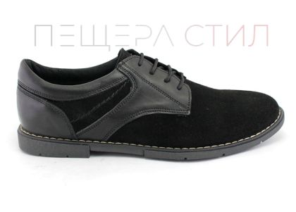 Мъжки, ежедневни обувки от естествен велур в черно - Модел Купър
