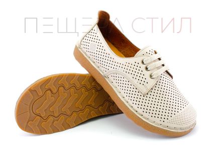 Дамски летни обувки в светло бежов цвят -  Модел Кари.