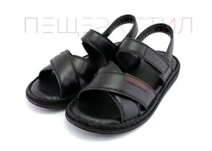 Мъжки сандали от естествена кожа в черно - модел Братан