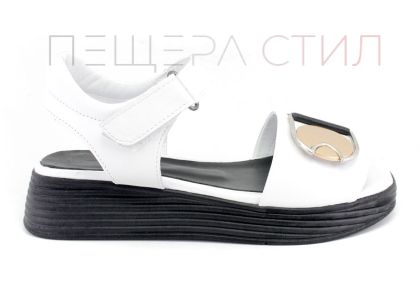 Дамски сандали в бяло и черно - Модел Клара