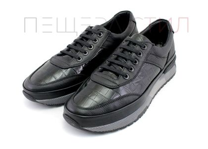 Мъжки ежедневни обувки с връзки в черно - Модел Жерар