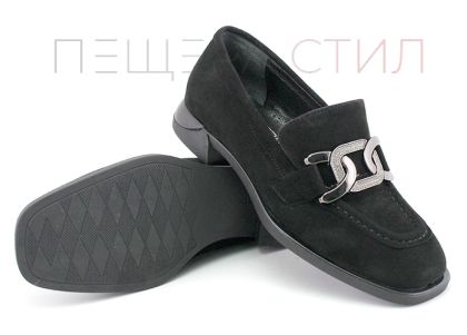 Дамски обувки от естествен набук в черно - Модел Сузи