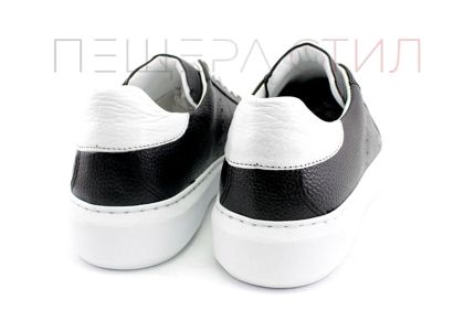 Мъжки, спортни обувки от естествена кожа в черно - Модел Силвестър