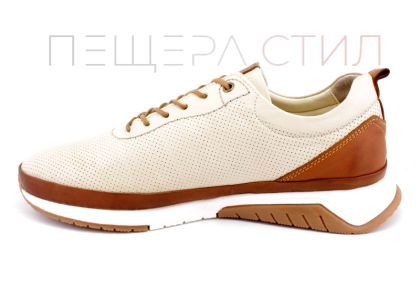 Мъжки, ежедневни обувки от естествена кожа в бежово - Модел Бруно