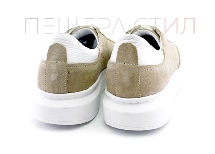 Мъжки, спортни обувки от естествен велур в бежово - Модел Ринго
