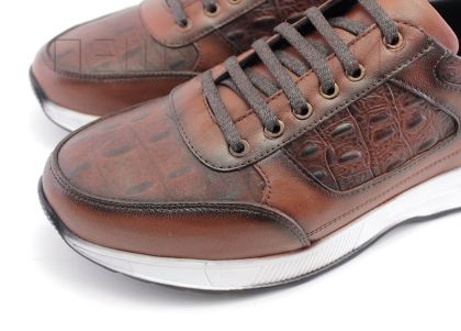 Мъжки, ежедневни обувки от естествена кожа в кафяво - Модел Роджър