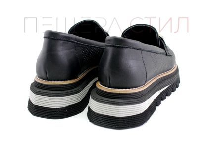Дамски летни обувки от естествена кожа в черно - Модел Бегония