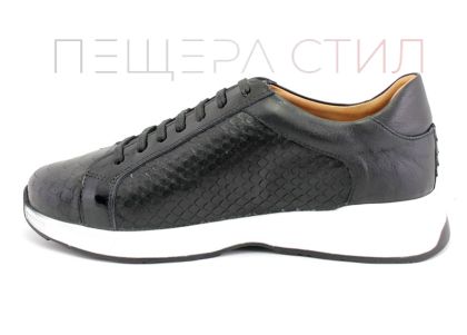Мъжки ежедневни обувки с връзки в черно - Модел Нико