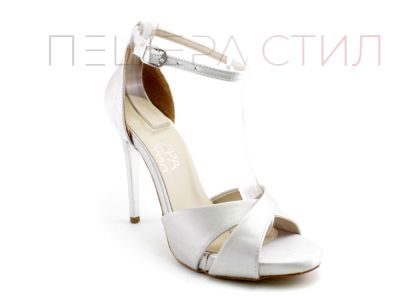 Дамски, официални сандали в сребристо - Модел Гардения
