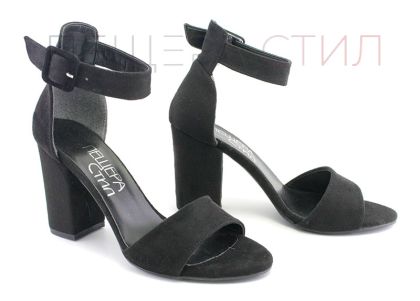 Дамски сандали от еко велур в черно - Модел Веда