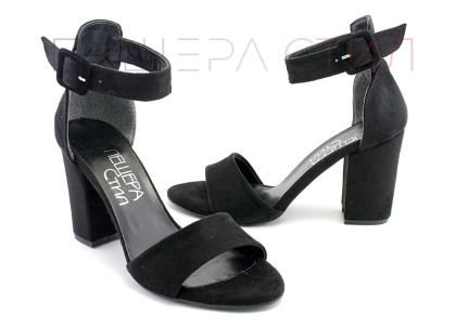 Дамски сандали от еко велур в черно - Модел Веда