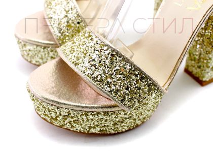 Дамски, официални сандали в златисто - Модел Наоми
