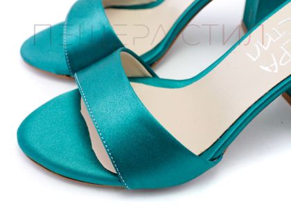 Дамски официални сандали в цвят петролено зелен - Модел Веда