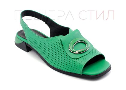 Дамски сандали от естествена кожа в  зелено - Модел Летисия