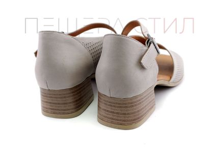 Дамски сандали от естествена кожа в  сребристо сиво - Модел Лили