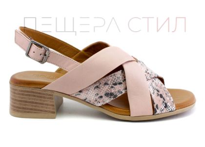 Дамски сандали от естествена кожа в  розово - Модел Дилайла