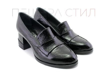 Дамски официални обувки в черен лак, модел Клер