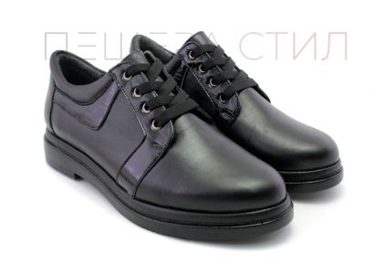 Дамски ежедневни обувки с връзки в черно - Модел Бенита